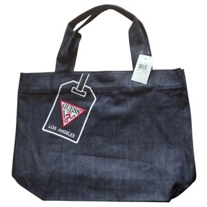 NWT GUESS Denim Tourist Tote Bag - Dark Blue